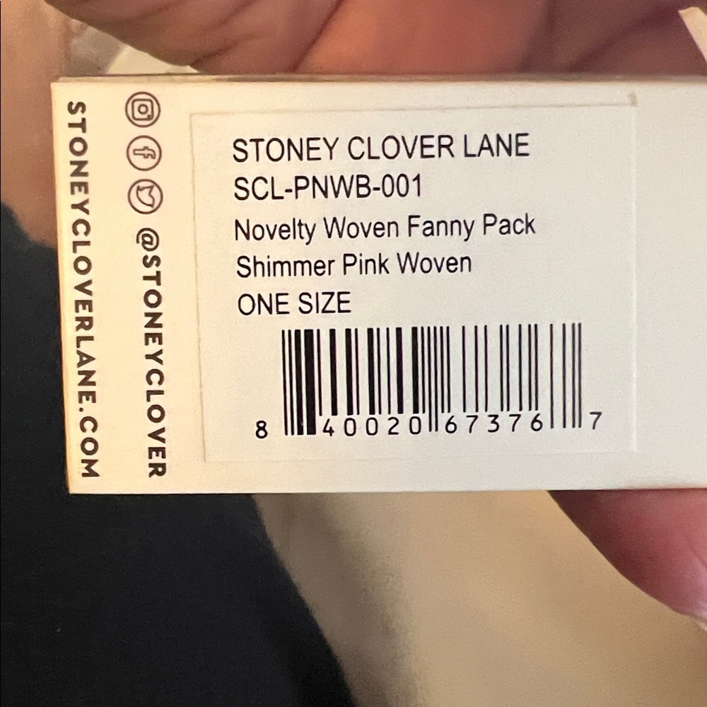NWT Stoney Clover Lane Novelty Woven Fanny Pack in Shimmer Pink Woven - Picture 3 of 4